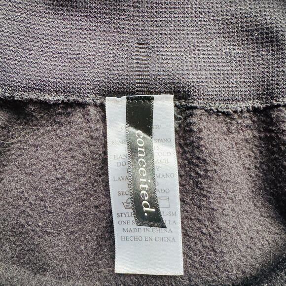 Conceited Womens Black Fleece Lined Soft Hi Rise Leggings Size Small Medium - Picture 6 of 9